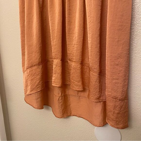 Lane Bryant Hi-Low pull on Coral peach Skirt silky Crinkle lightweight 18-20 New - Picture 3 of 11